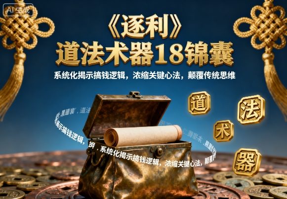 《逐利》道法术器18锦囊，系统化揭示搞钱逻辑，浓缩关键心法，颠覆传统思维(更新)-87副业网 - 互联网副业项目资源分享平台