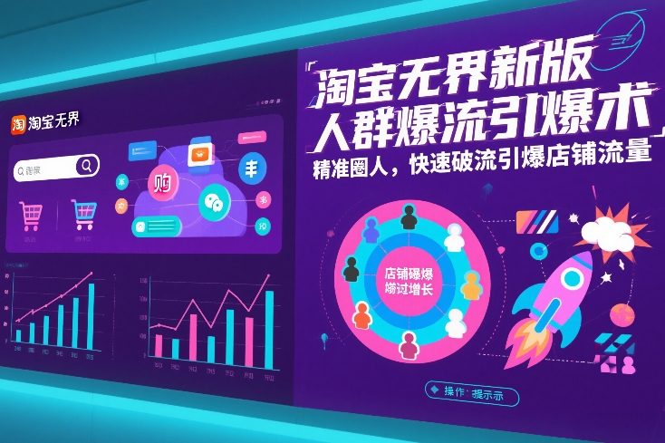 淘宝无界新版人群爆流引爆术，精准圈人，快速破流引爆店铺流量-87副业网 - 互联网副业项目资源分享平台