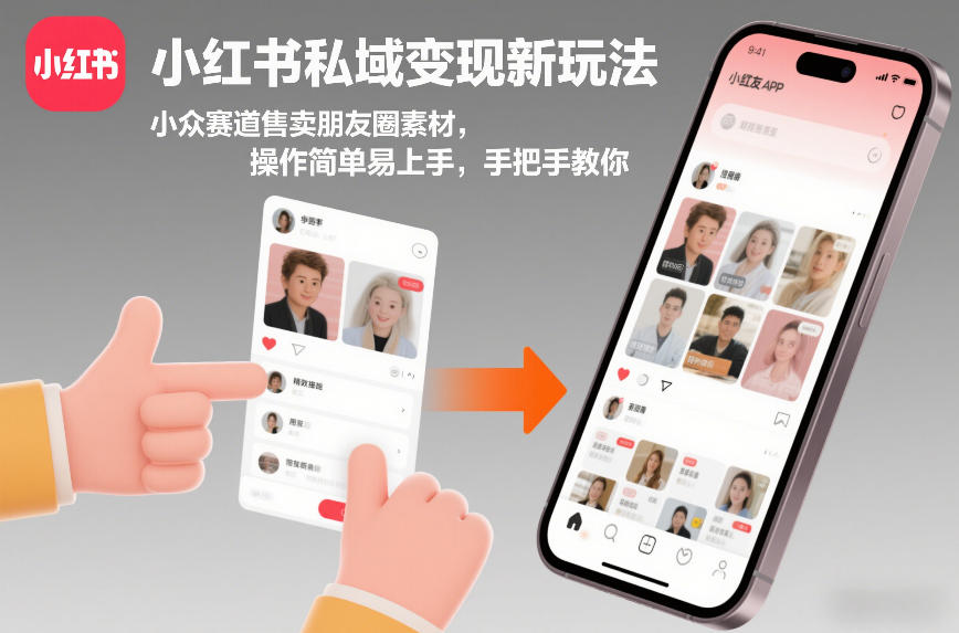 小红书私域变现新玩法，小众赛道售卖朋友圈素材，操作简单易上手，手把手教你-87副业网 - 互联网副业项目资源分享平台