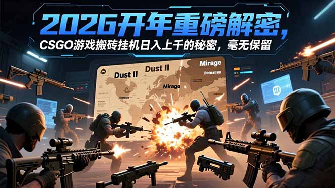 2026开年重磅解密，CSGO游戏搬砖挂机日入上千的秘密，毫无保留-87副业网 - 互联网副业项目资源分享平台