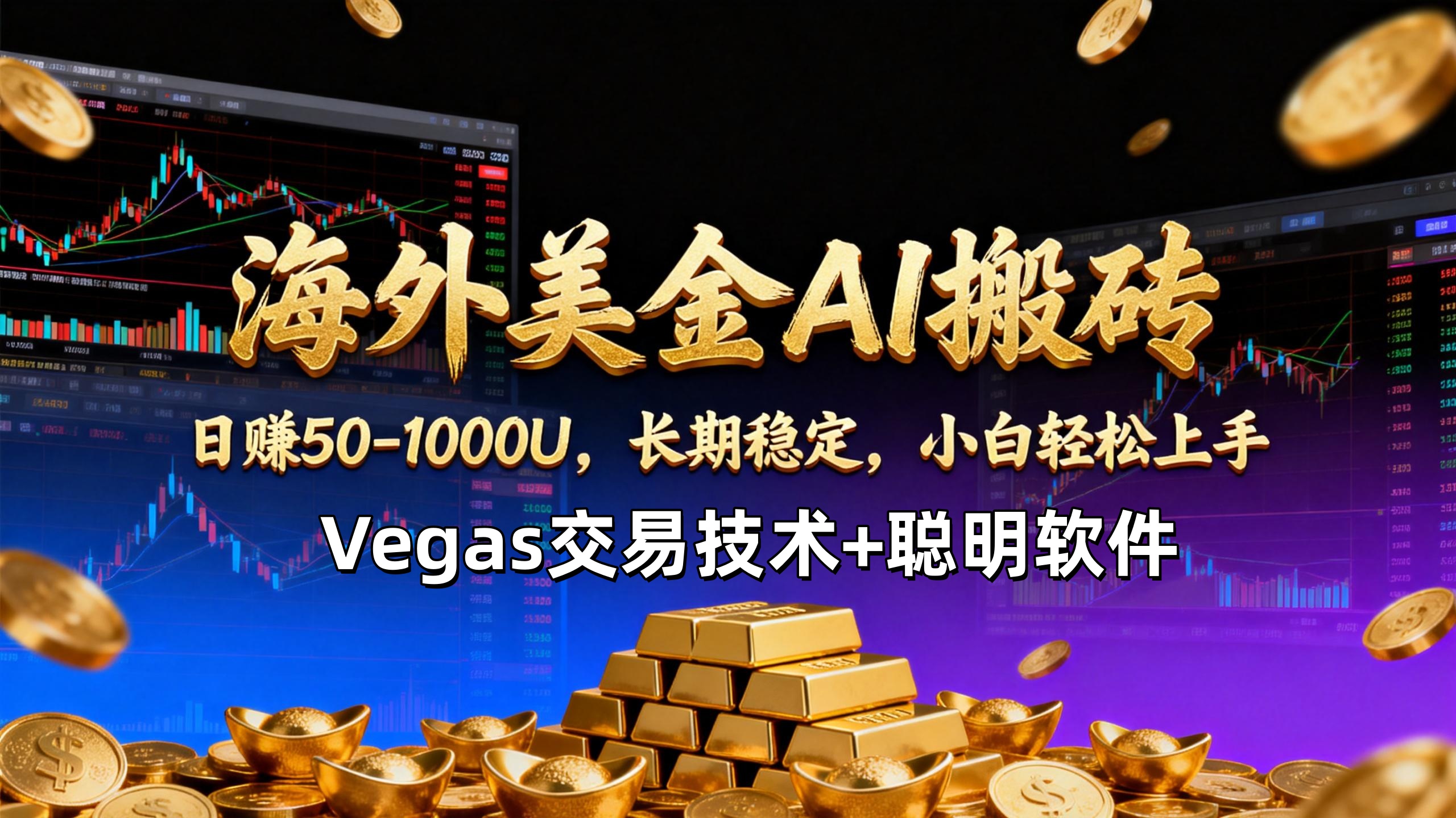 【海外美金AI搬砖】Vegas交易技术+聪明软件，日赚50-1000U，长期稳定，小白轻松上手。-87副业网 - 互联网副业项目资源分享平台