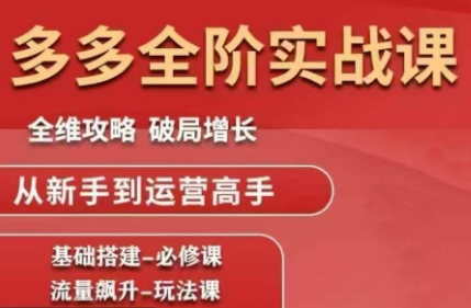 大炮·拼多多全阶实战课程(更新2026)-87副业网 - 互联网副业项目资源分享平台