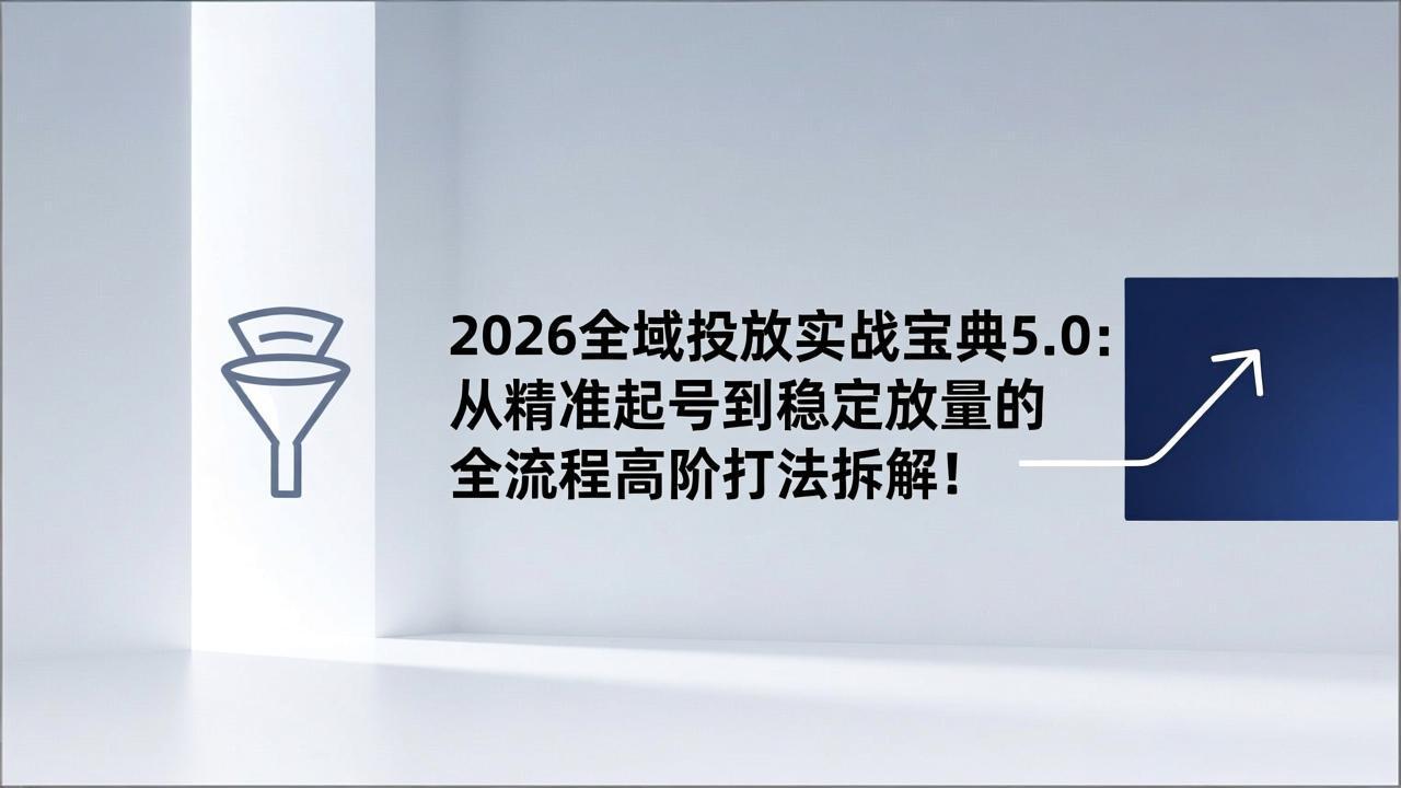 2026全域投放实战宝典5.0：从精准起号到稳定放量的全流程高阶打法拆解！-87副业网 - 互联网副业项目资源分享平台