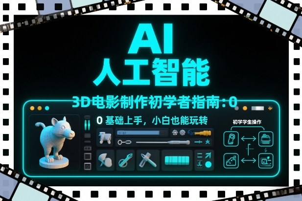 AI人工智能3D电影制作初学者指南：0基础上手，小白也能玩转-87副业网 - 互联网副业项目资源分享平台