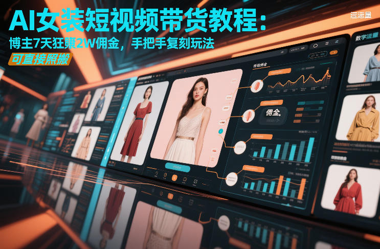 AI女装短视频带货教程：博主7天狂賺2W佣金，手把手复刻玩法，可直接照搬-87副业网 - 互联网副业项目资源分享平台