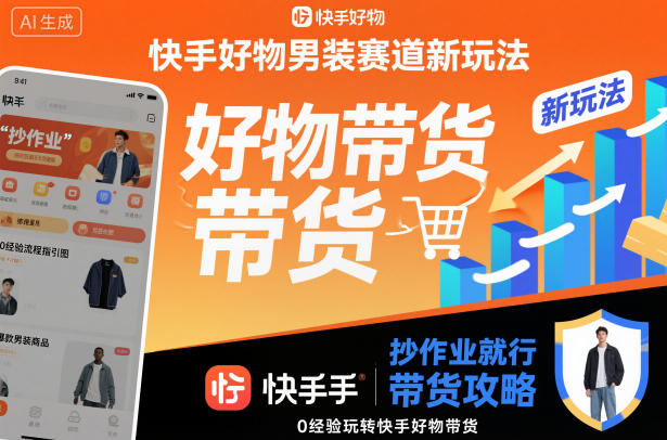 快手好物男装赛道新玩法，抄作业就行，0经验玩转快手好物带货-87副业网 - 互联网副业项目资源分享平台