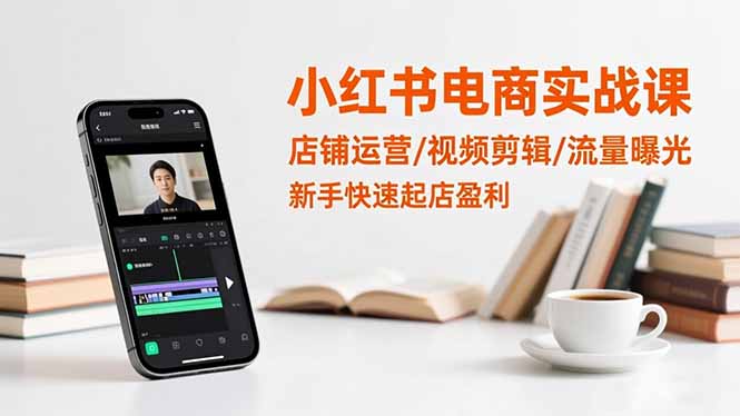 小红书电商实战课：店铺运营/视频剪辑/流量曝光，新手快速起店盈利-87副业网 - 互联网副业项目资源分享平台