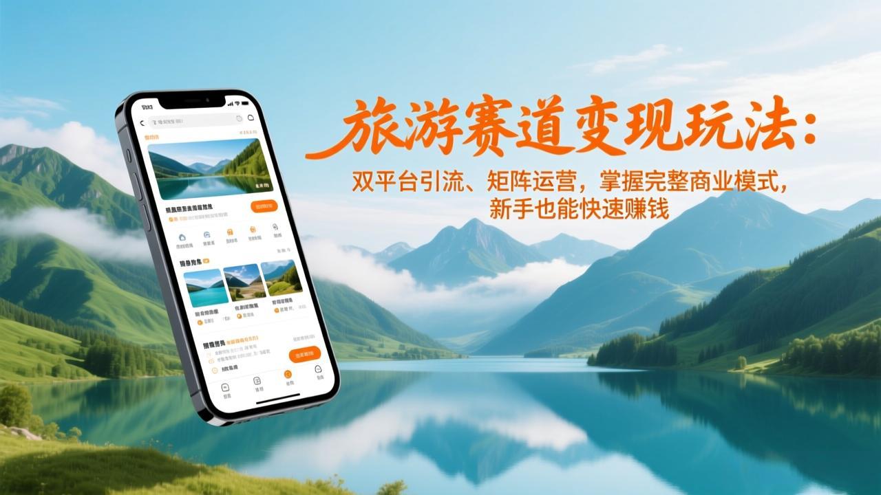 旅游赛道变现玩法：双平台引流、矩阵运营，掌握完整商业模式，新手也能快速赚钱-87副业网 - 互联网副业项目资源分享平台