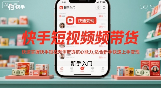 快手短视频带货，快速掌握快手短视频带货核心能力，适合新手快速上手变现-87副业网 - 互联网副业项目资源分享平台