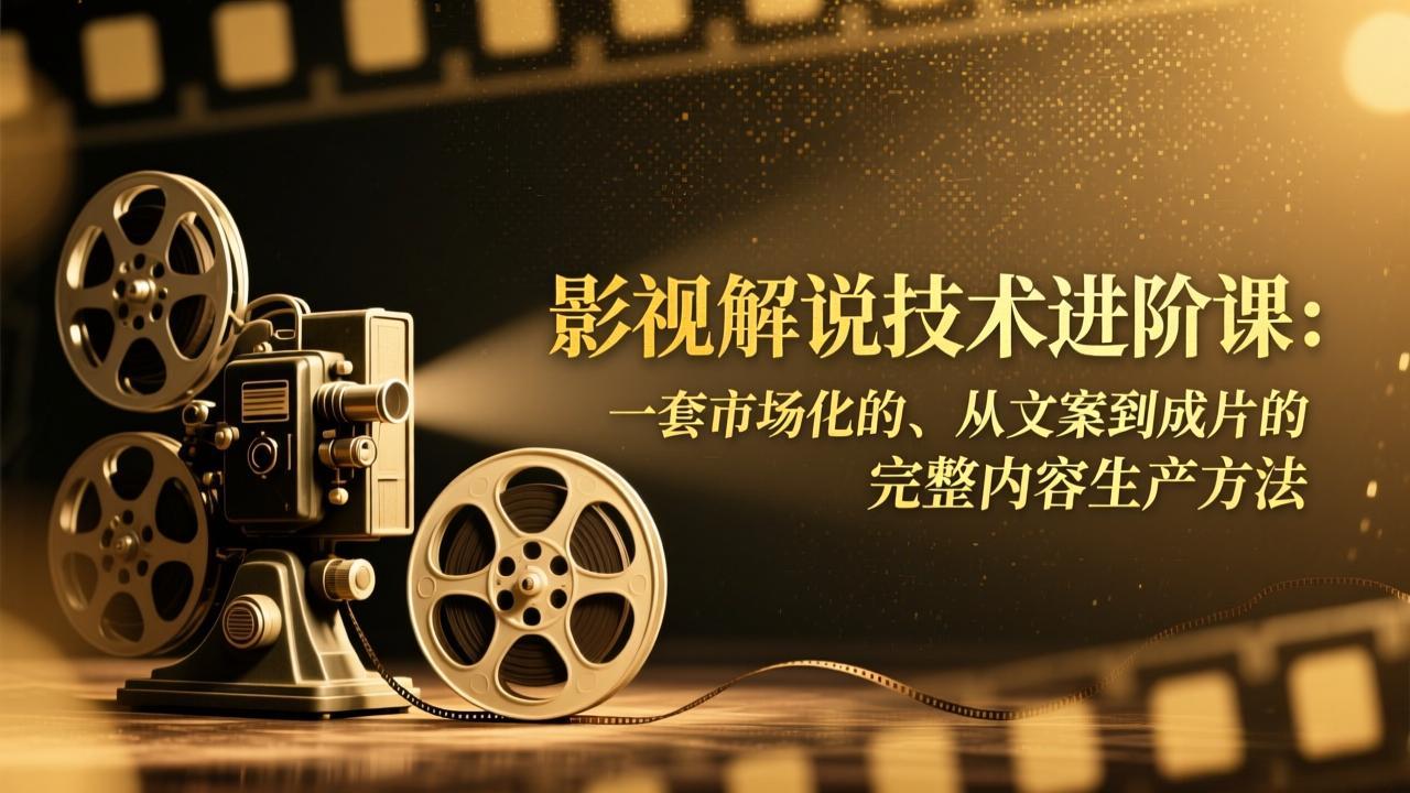 影视解说技术进阶课：一套市场化的、从文案到成片的完整内容生产方法-87副业网 - 互联网副业项目资源分享平台