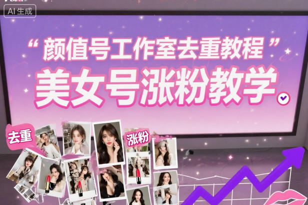 颜值号工作室去重教程，美女号涨粉教学-87副业网 - 互联网副业项目资源分享平台