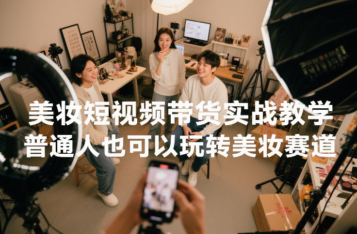 美妆短视频带货实战教学，普通人也可以玩转美妆赛道-87副业网 - 互联网副业项目资源分享平台