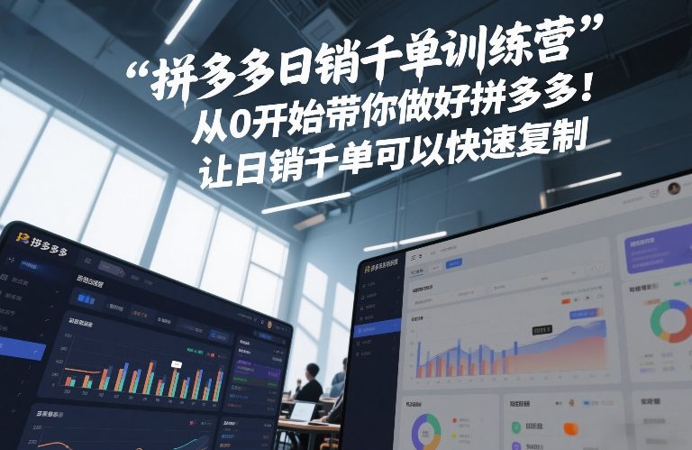 拼多多日销千单训练营，从0开始带你做好拼多多，让日销千单可以快速复制(更新26年1月)-87副业网 - 互联网副业项目资源分享平台