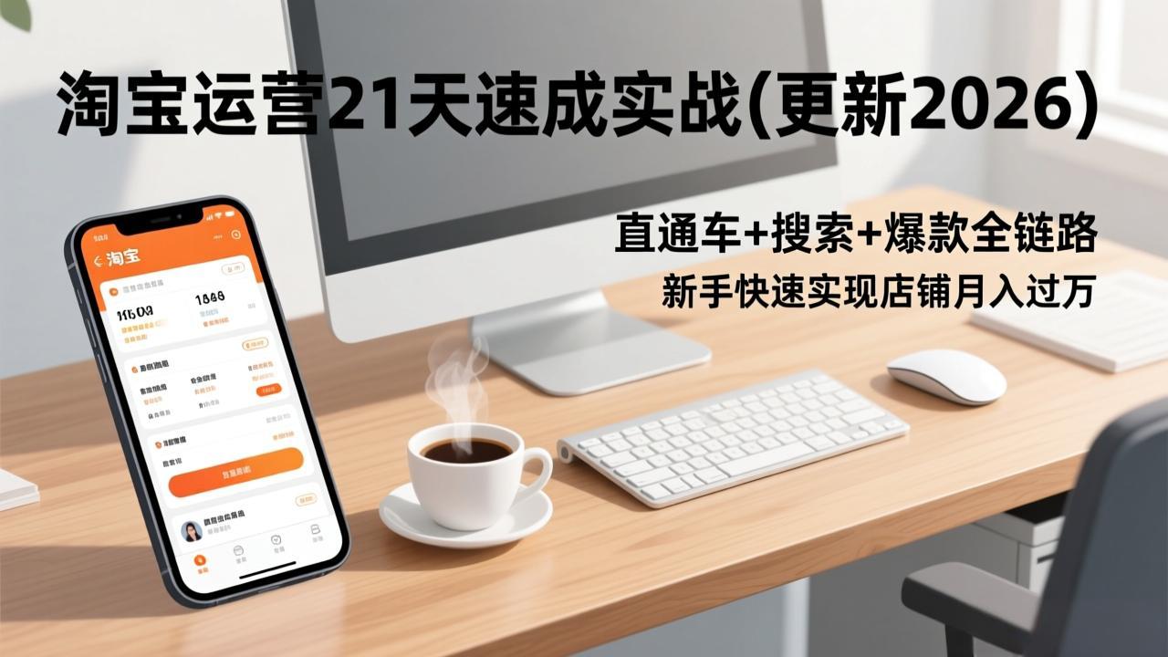 淘宝运营21天速成实战(更新2026-87副业网 - 互联网副业项目资源分享平台