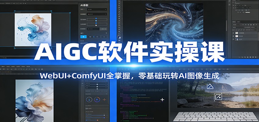 AIGC软件实操课：WebUI+ComfyUI全掌握，零基础玩转AI图像生成-87副业网 - 互联网副业项目资源分享平台