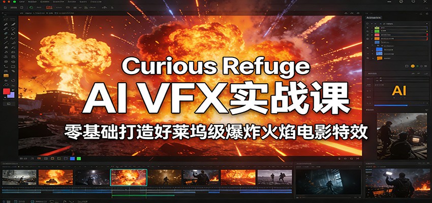 Curious Refuge AI VFX实战课，零基础打造好莱坞级爆炸火焰电影特效-87副业网 - 互联网副业项目资源分享平台