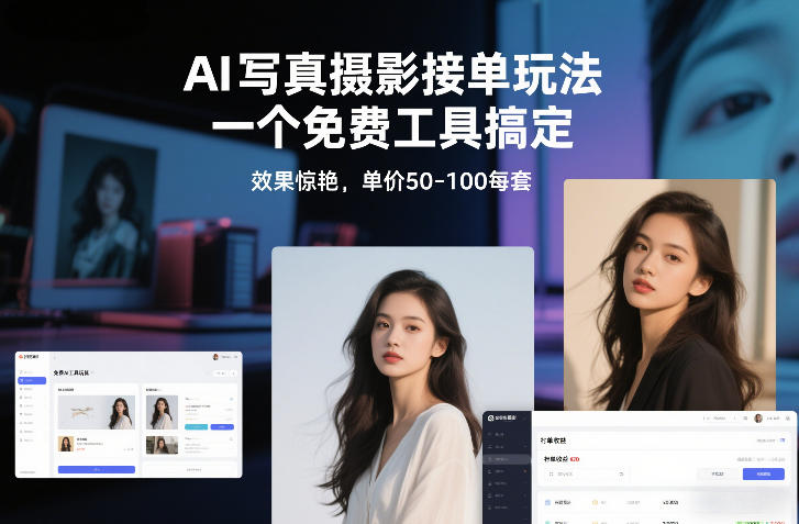 AI写真摄影接单玩法，一个免费工具搞定，效果惊艳，单价50-100每套-87副业网 - 互联网副业项目资源分享平台