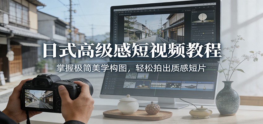 日式高级感短视频教程：掌握极简美学构图，轻松拍出质感短片-87副业网 - 互联网副业项目资源分享平台