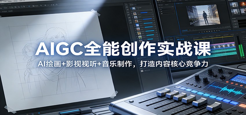 AIGC全能创作实战课：AI绘画+影视视听+音乐制作，打造内容核心竞争力-87副业网 - 互联网副业项目资源分享平台