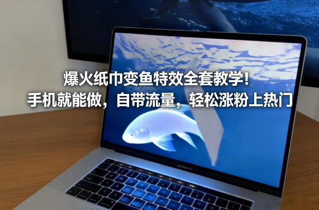 爆火纸巾变鱼特效全套教学！手机就能做，自带流量，轻松涨粉上热门-87副业网 - 互联网副业项目资源分享平台