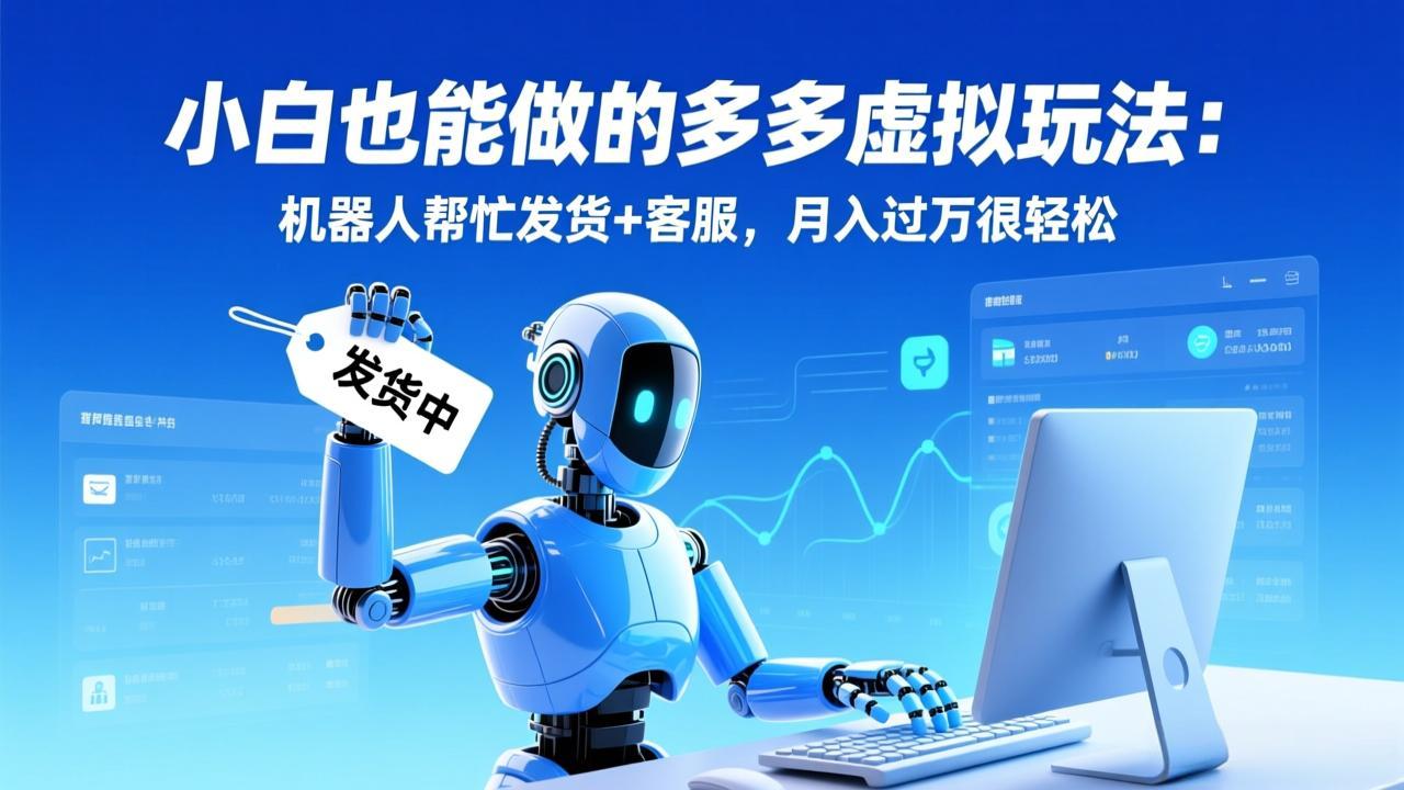 小白也能做的多多虚拟玩法：机器人帮忙发货+客服，月入过万很轻松-87副业网 - 互联网副业项目资源分享平台