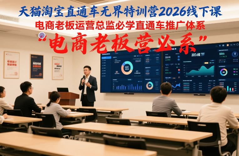 天猫淘宝直通车无界特训营2026线下课，电商老板运营总监必学直通车推广体系-87副业网 - 互联网副业项目资源分享平台