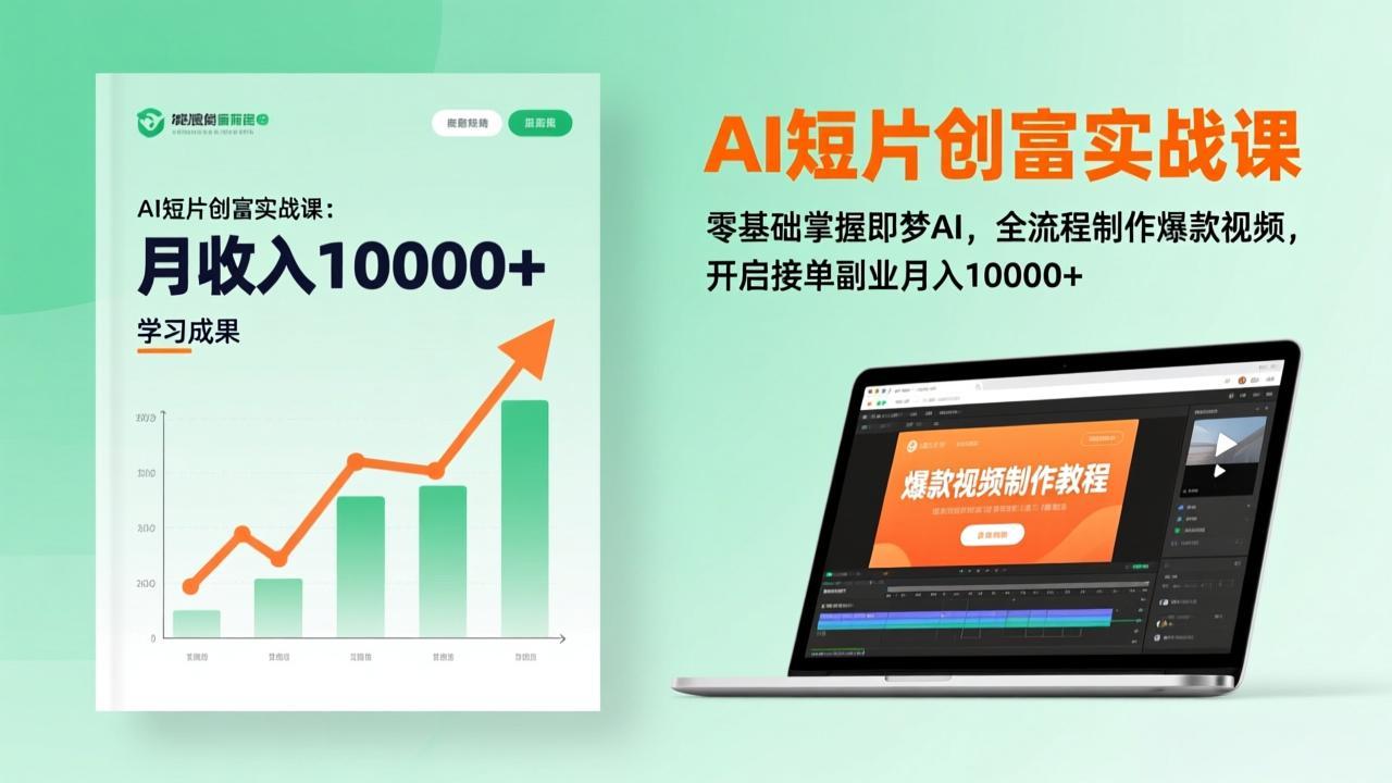 AI短片创富实战课：零基础掌握即梦AI，全流程制作爆款视频，开启接单副业月入10000+(更新-87副业网 - 互联网副业项目资源分享平台