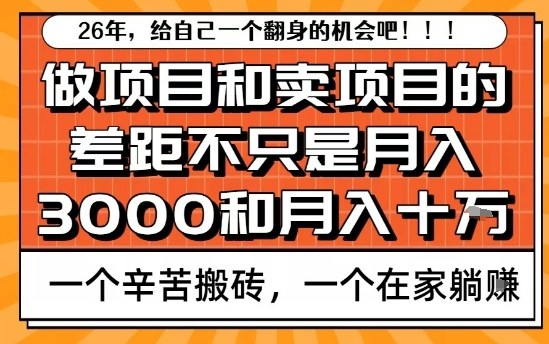 为什么卖项目能轻松月入10个W，而做项目却真正賺不到什么钱？原因竟然是这个！【揭秘】-87副业网 - 互联网副业项目资源分享平台