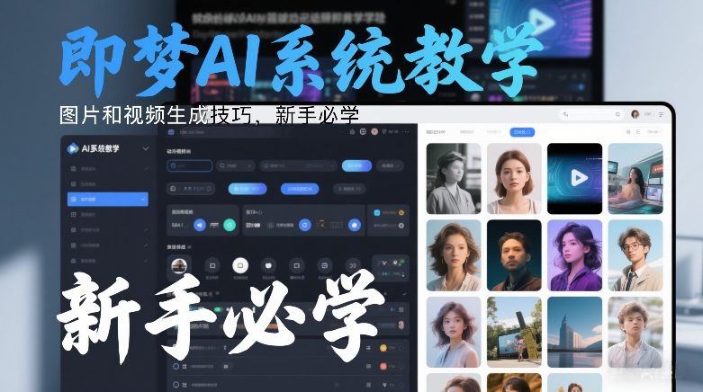 即梦AI系统教学，图片和视频生成技巧，新手必学-87副业网 - 互联网副业项目资源分享平台