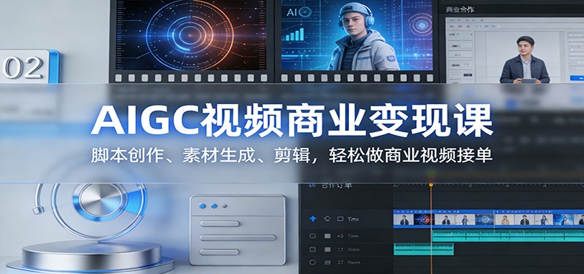 AIGC视频商业变现课：脚本创作、素材生成、剪辑，轻松做商业视频接单-87副业网 - 互联网副业项目资源分享平台
