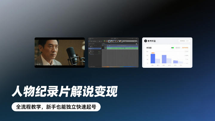 人物纪录片解说变现，全流程教学，新手也能独立快速起号-87副业网 - 互联网副业项目资源分享平台