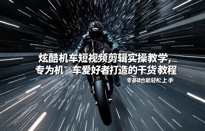 炫酷机车短视频剪辑实操教学，专为机车爱好者打造的干货教程，零基础也能轻松上手-87副业网 - 互联网副业项目资源分享平台