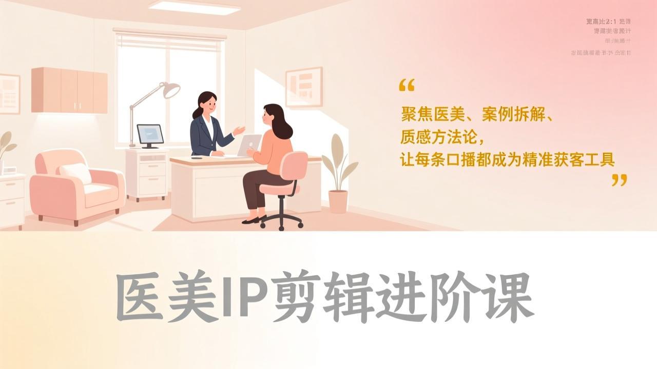 医美IP剪辑进阶课，聚焦医美、案例拆解、质感方法论，让每条口播都成为精准获客工具-87副业网 - 互联网副业项目资源分享平台