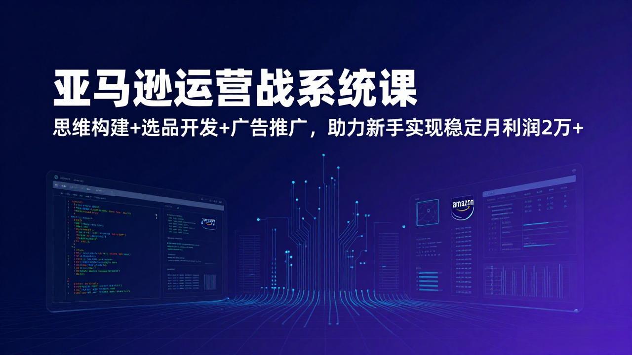 亚马逊运营实战系统课，思维构建+选品开发+广告推广，助力新手实现稳定月利润2万+(更新-87副业网 - 互联网副业项目资源分享平台
