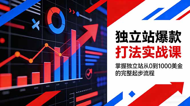 独立站爆款打法实战课，掌握独立站从0到1000美金的完整起步流程-87副业网 - 互联网副业项目资源分享平台