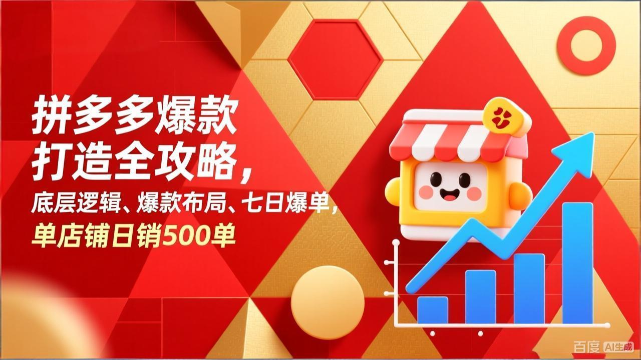 拼多多爆款打造全攻略，底层逻辑、爆款布局、七日爆单，单店铺日销500单-87副业网 - 互联网副业项目资源分享平台