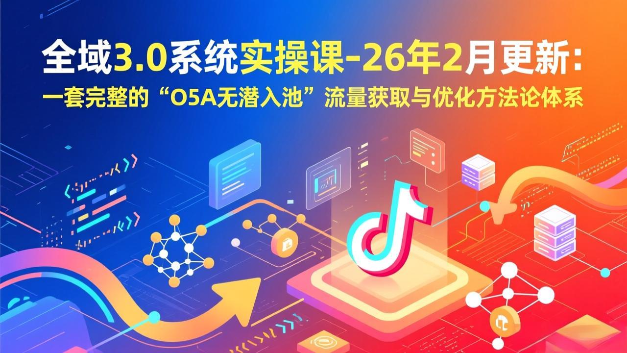 全域3.0系统实操课-26年2月更新：一套完整的“O5A无潜入池”流量获取与优化方法论体系-87副业网 - 互联网副业项目资源分享平台