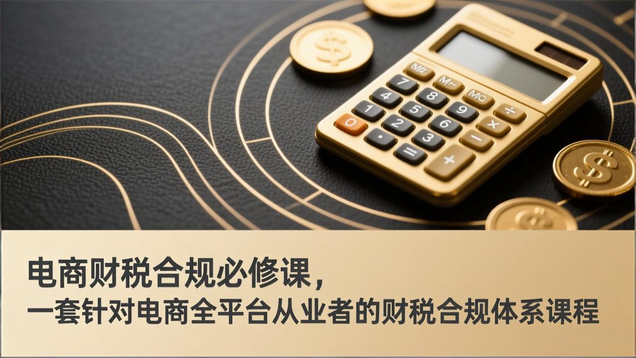 电商财税合规必修课，是一套针对电商全平台从业者的财税合规体系课程-87副业网 - 互联网副业项目资源分享平台