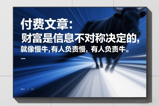 付费文章：财富是信息不对称决定的，就像慢牛，有人负责慢，有人负责牛-87副业网 - 互联网副业项目资源分享平台