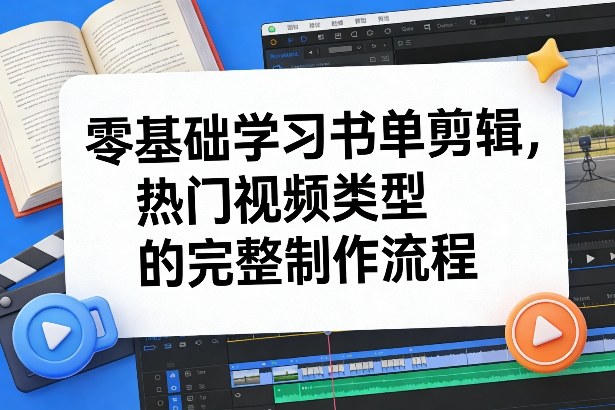 零基础学习书单剪辑，热门视频类型的完整制作流程(更新2026)-87副业网 - 互联网副业项目资源分享平台