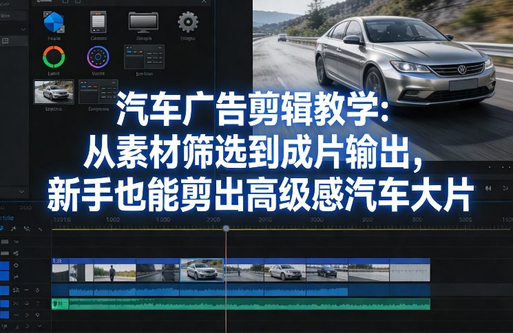 汽车广告剪辑教学：从素材筛选到成片输出，新手也能剪出高级感汽车大片-87副业网 - 互联网副业项目资源分享平台