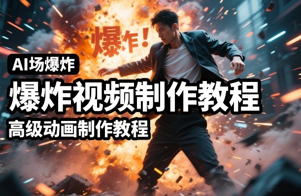 AI场景爆炸视频制作教程，利用人物实拍视频制作出高级的动画特效-87副业网 - 互联网副业项目资源分享平台