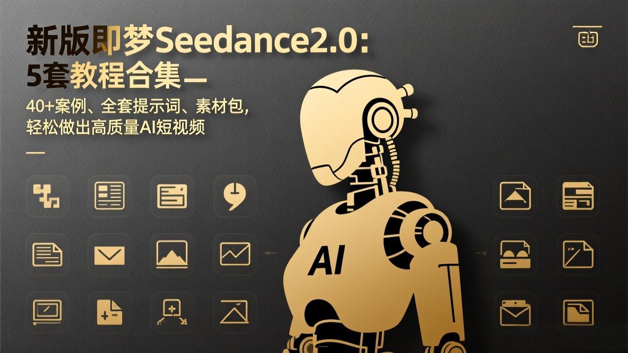 新版即梦Seedance2.0：5套教程合集，40+案例、全套提示词、素材包，轻松做出高质量AI短视频-87副业网 - 互联网副业项目资源分享平台