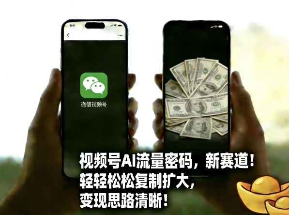 视频号AI流量密码新赛道，轻轻松松复制扩大，变现思路清晰-87副业网 - 互联网副业项目资源分享平台