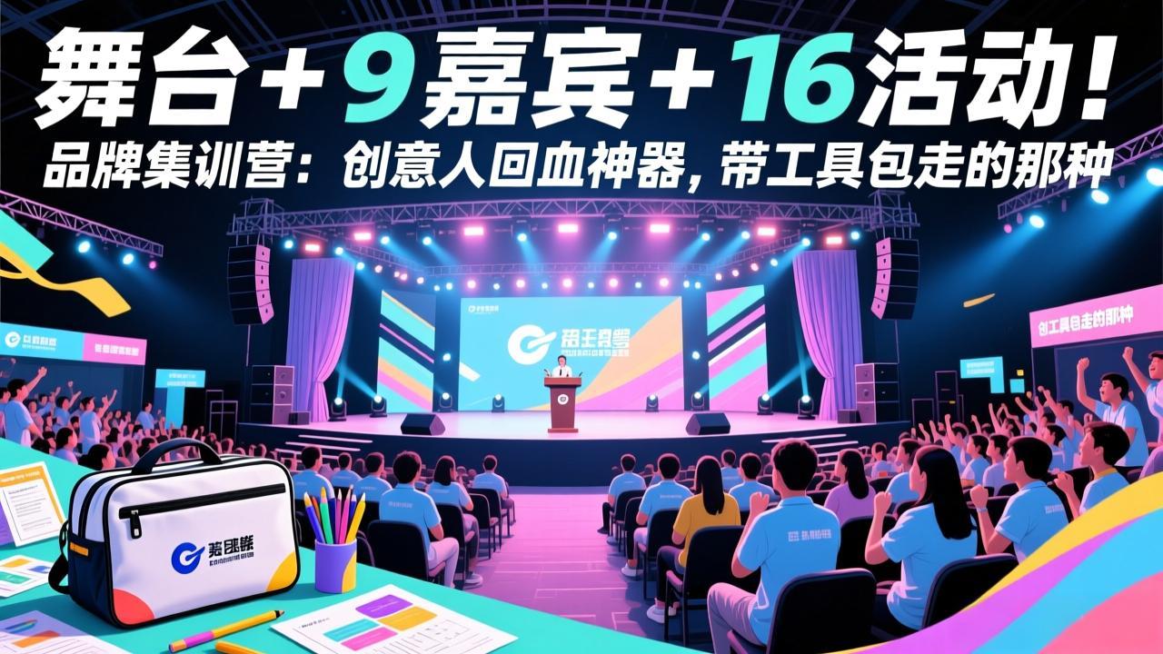舞台 + 9 嘉宾 + 16 活动！品牌集训营：创意人回血神器，带工具包走的那种-87副业网 - 互联网副业项目资源分享平台