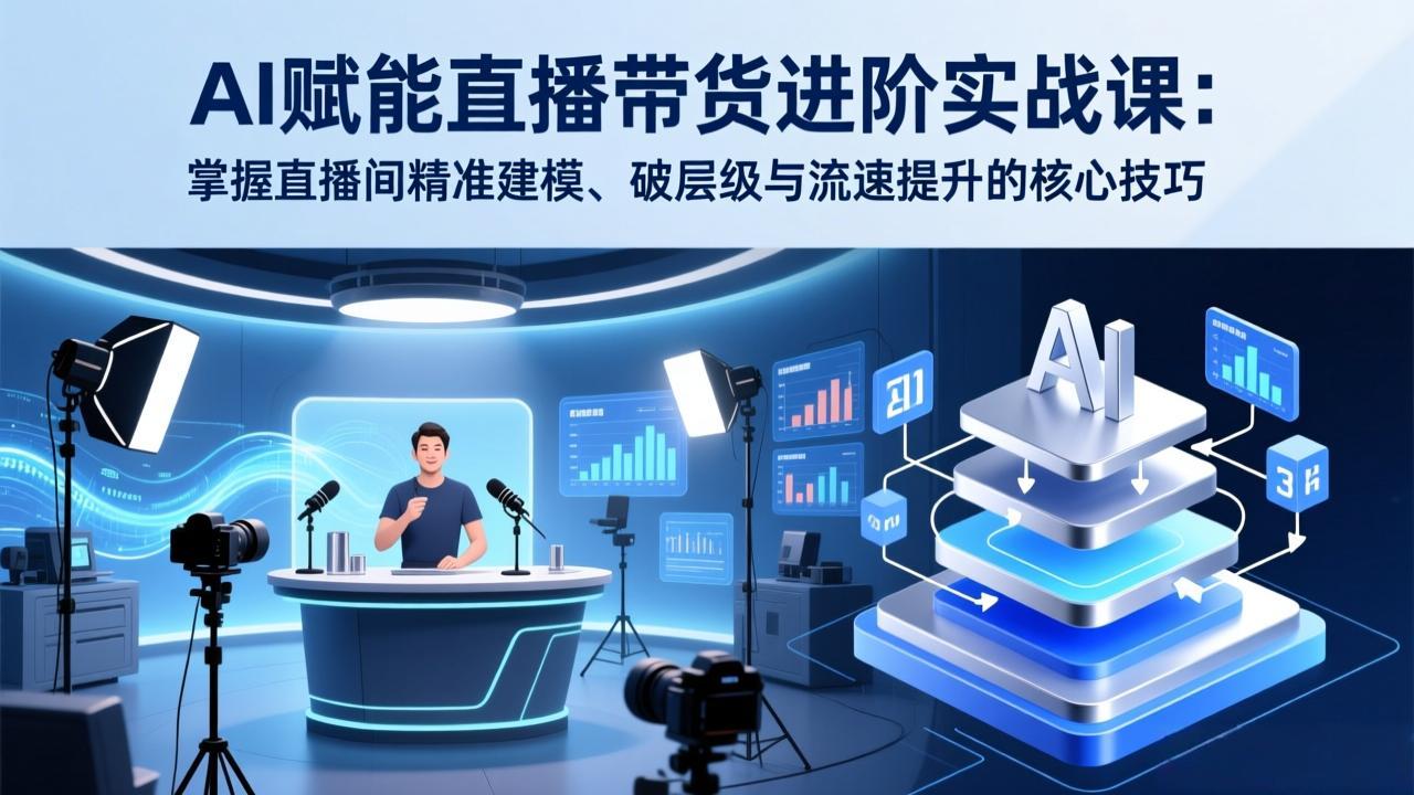 AI赋能直播带货进阶实战课：掌握直播间精准建模、破层级与流速提升的核心技巧-87副业网 - 互联网副业项目资源分享平台