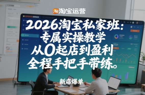 2026淘宝私家班：专属实操教学，从0起店到盈利，全程手把手带练(更新26年2月)-87副业网 - 互联网副业项目资源分享平台