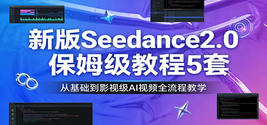新版Seedance2.0保姆级教程5套：从基础到影视级AI视频全流程教学-87副业网 - 互联网副业项目资源分享平台