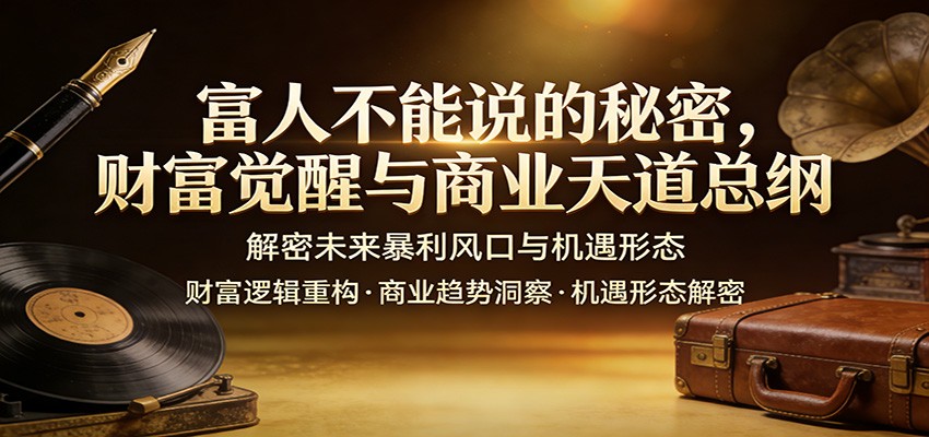 富人不能说的秘密，财富觉醒与商业天道总纲，解密未来暴利风口与机遇形态-87副业网 - 互联网副业项目资源分享平台