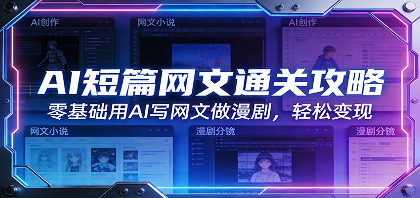 AI短篇网文通关攻略：零基础用AI写网文做漫剧，轻松变现-87副业网 - 互联网副业项目资源分享平台